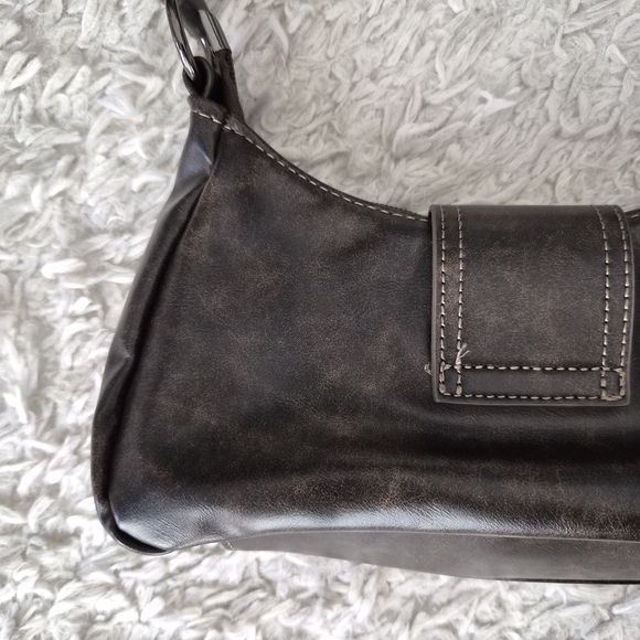 Shein Y2K Dark Brown Buckle Shoulder Bag – Goth Grunge Utility Aesthetic - Picture 5 of 16